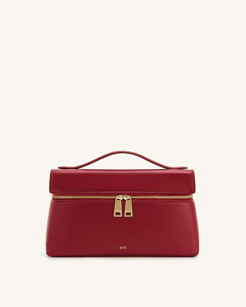 JW PEI Thea Faux Straw Top Handle Bag - Claret