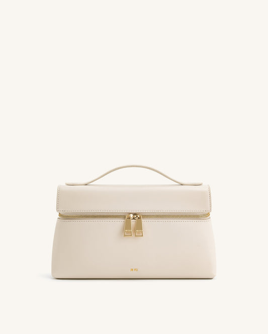 JW PEI Thea Faux Straw Top Handle Bag - White