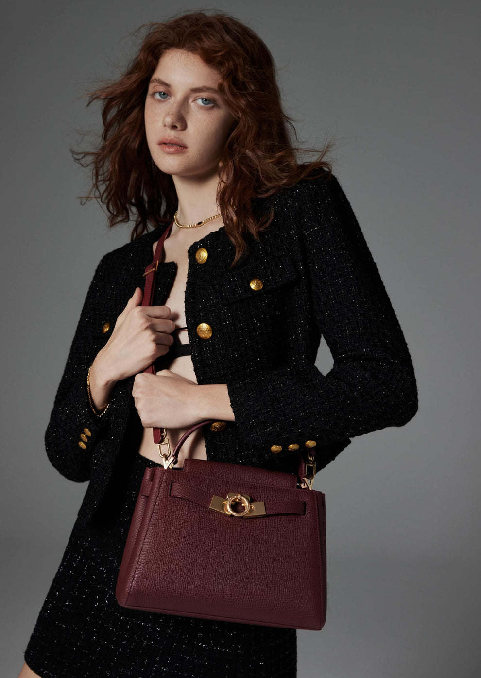 Parisa Wang Madison Top Handle Bag - Burgundy