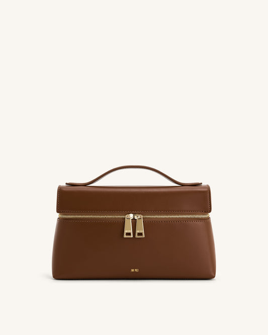 JW PEI Thea Faux Straw Top Handle Bag - Brown