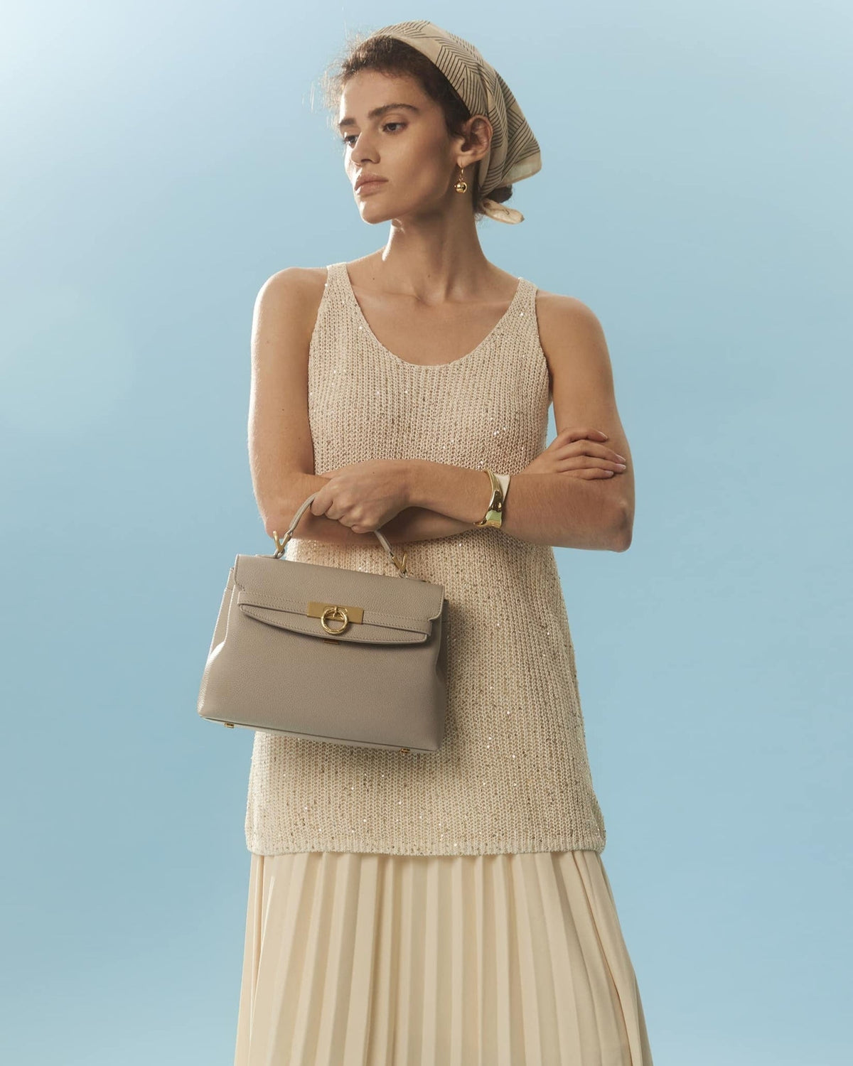 Grace Soft Top Handle Bag - Taupe
