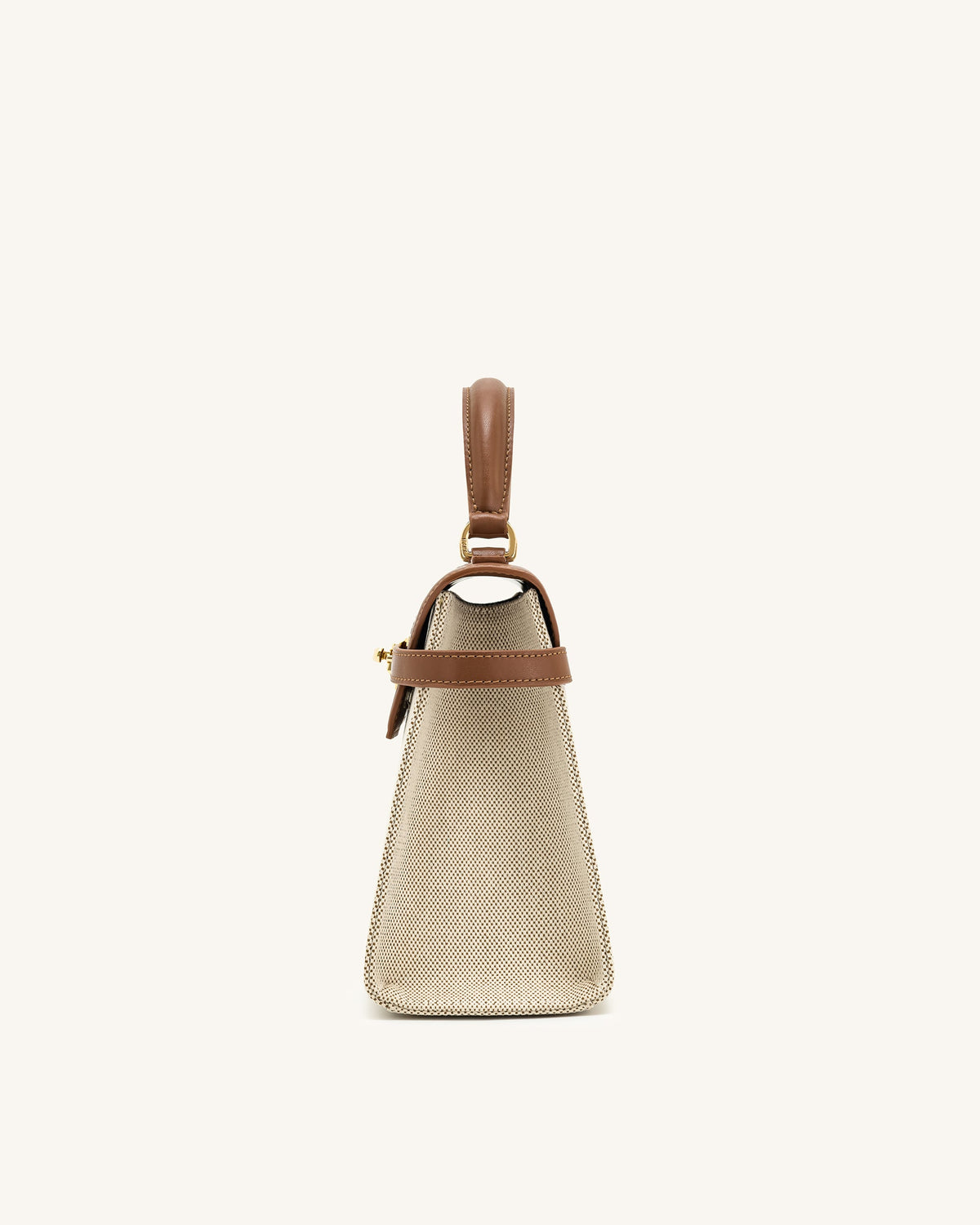 JW PEI Pink Elise Large Top Handle Bag - Brown Canvas